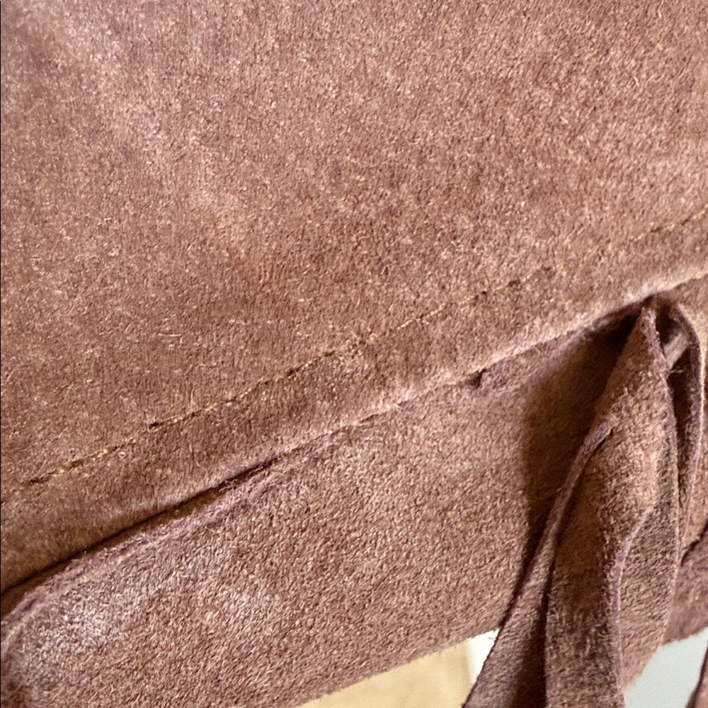VTG Leather Factory Suede Fringe Jacket Western Cowgirl Boho Rodeo Festival - Picture 8 of 13